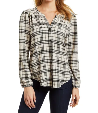 Drew Jalen Shirt - Cream In Cream Wyoming Plaid In White