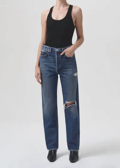 Shop Agolde 90's Pinch Waist High Rise Straight Jeans In Playground In Multi