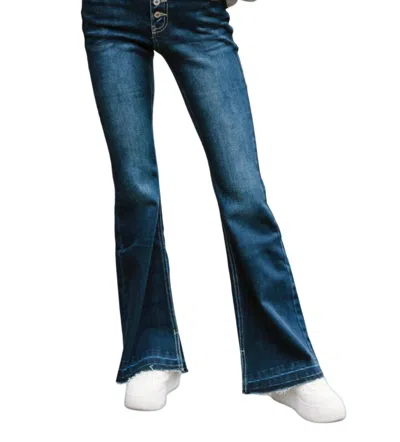 Shop Kancan Marshall Flare Jeans In Dark Denim In Blue