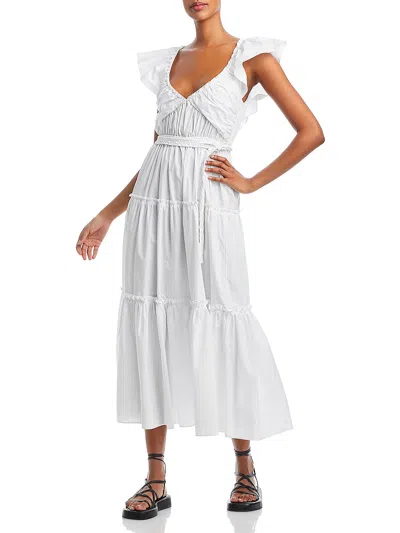 Shop Derek Lam 10 Crosby Anastasia Womens Cotton Long Maxi Dress In White