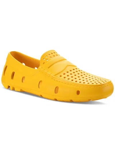Shop Club Room Atlas Mens Perforated Driver Sport Sandals In Yellow