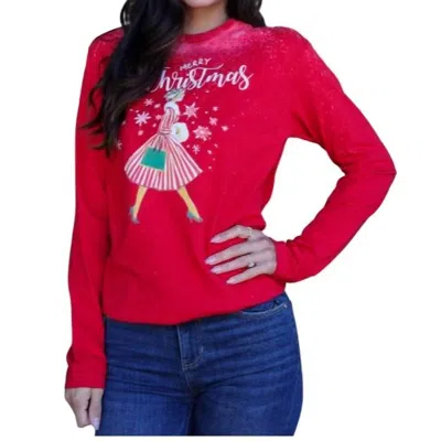 Rose Canyon Ranch Lil Miss Shopper Christmas Tee In Red In Red