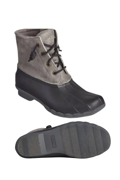 Shop Sperry Women's , Saltwater Rain Boot - Medium Width In Black/grey In Multi