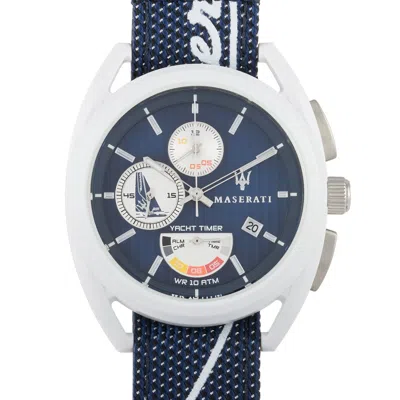 Shop Maserati Trimarano Yacht Timer 41mm Blue Dial Blue Watch R8851132003