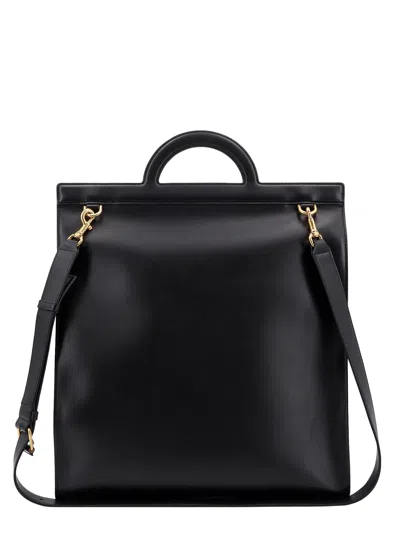 Shop Valentino Leather Handbag With Frontal Logo Print