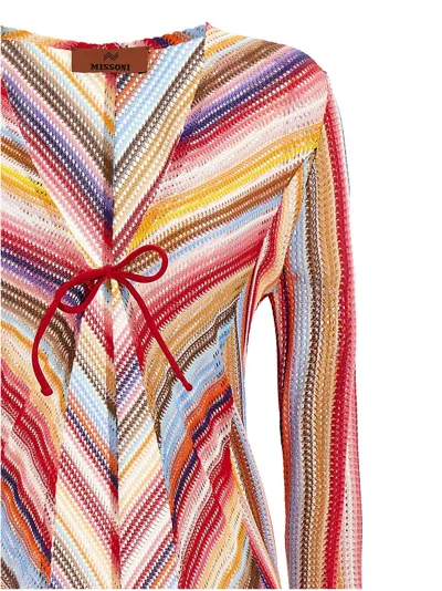 Shop Missoni Long Knit Cover-up Beachwear Multicolor