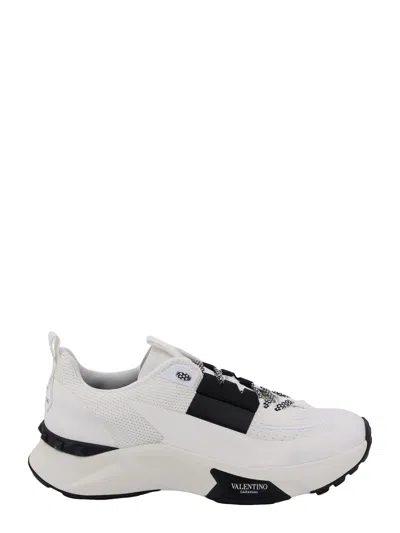 Shop Valentino Low Top Mesh And Rubber Fabric Sneakers