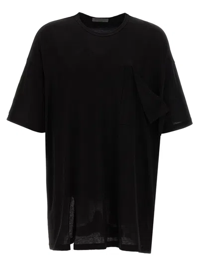 Shop Yohji Yamamoto Unfinished Pocket T-shirt Black