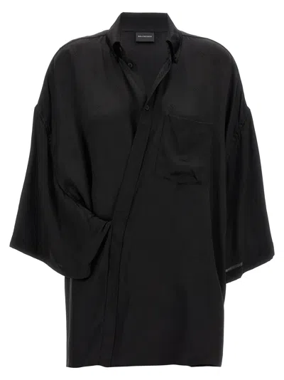 Shop Balenciaga Wrap Shirt, Blouse Black