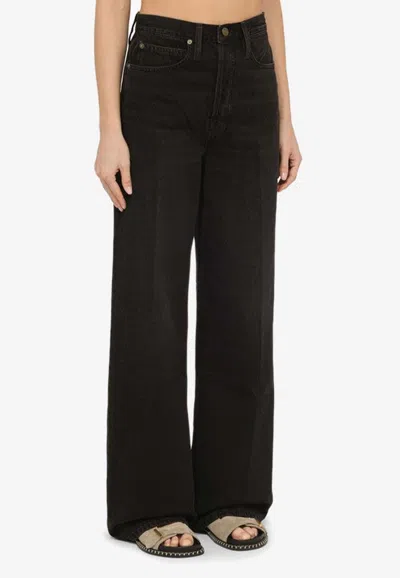 Shop Frame 1978 Supernova Wide-leg Jeans In Black