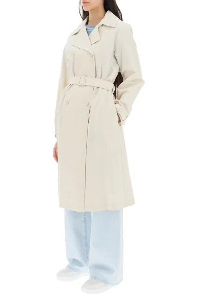 Shop Apc A.p.c. 'irene' Double-breasted Trench Coat Women In Multicolor