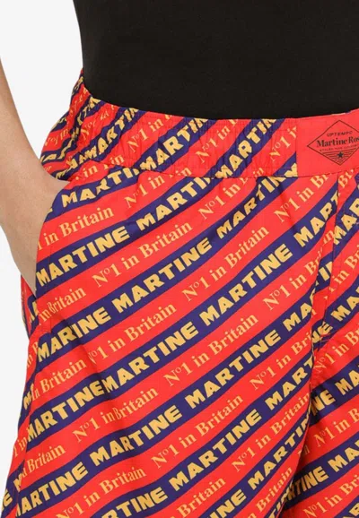Shop Martine Rose All-over Logo Swim Shorts In Orange