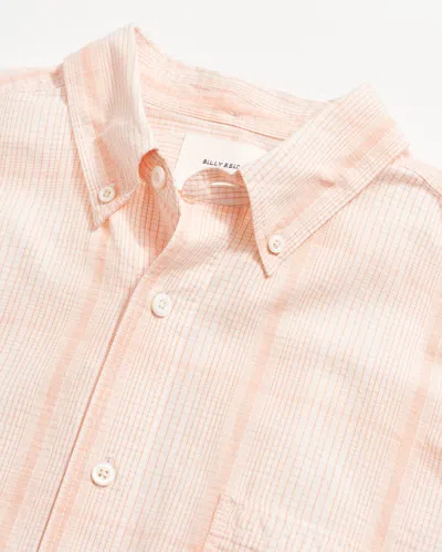 Shop Reid Short Sleeve Line Plaid Tuscumbia Shirt Button Down In Pale Coral