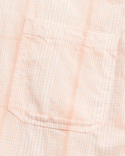 Reid Short Sleeve Line Plaid Tuscumbia Shirt Button Down In Pale Coral