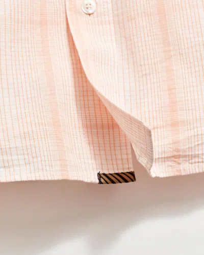 Shop Reid Short Sleeve Line Plaid Tuscumbia Shirt Button Down In Pale Coral