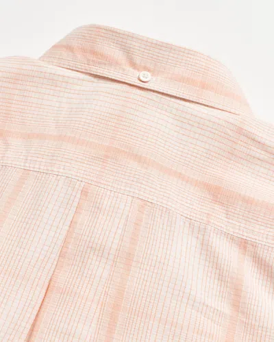 Shop Reid Short Sleeve Line Plaid Tuscumbia Shirt Button Down In Pale Coral