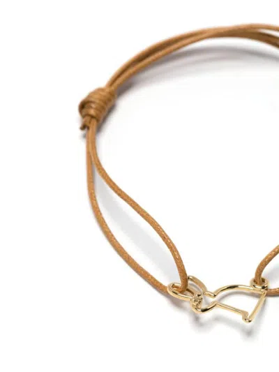 Shop Alíta Alita Cord Bracelet Conejito Brillante Accessories In Brown