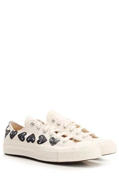 Shop Comme Des Garçons Play Sneakers In White