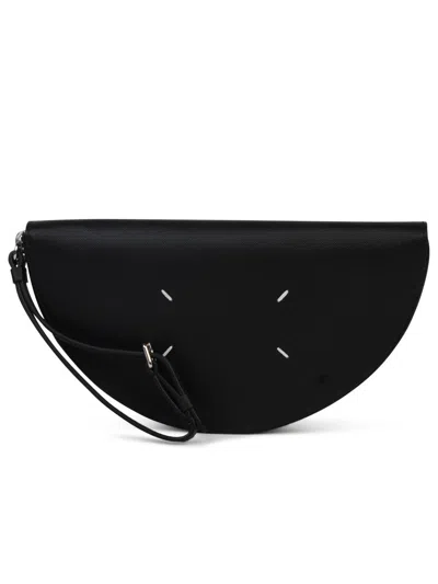 Shop Maison Margiela Black Saffiano Leather Clutch Bag