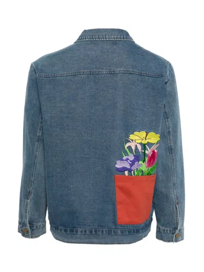 Shop Kidsuper Flower Pots Denim Jacket