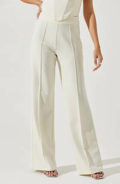 Shop Astr Madison Pant In Ivory In Multi