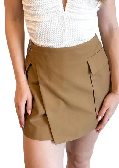 Shop Astr Lautner Skirt In Sienna In Gold