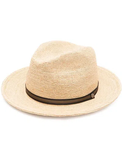 Shop Borsalino Caps & Hats In Neutrals