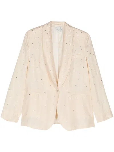 Shop Forte Forte Forte_forte Habotai Silk And Crystals Jacket Clothing In F45m.2025 Avorio