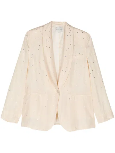 Forte Forte Forte_forte Habotai Silk And Crystals Jacket In F45m.2025 Avorio