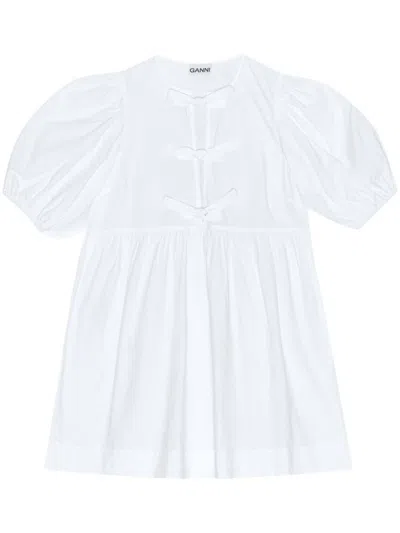 Shop Ganni Dress In Bright White