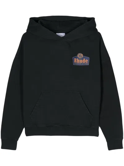Shop Rhude Grand Cru Hoodie Clothing In Black