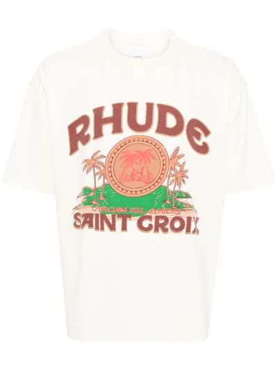 Shop Rhude Moonlight T-shirt Clothing In White
