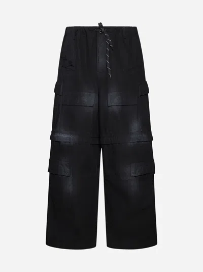 Shop Balenciaga Oversized Cargo Jeans In Black