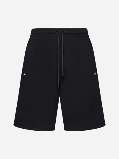 Shop Off-white Skate Cotton Sweat-shorts In Black,white