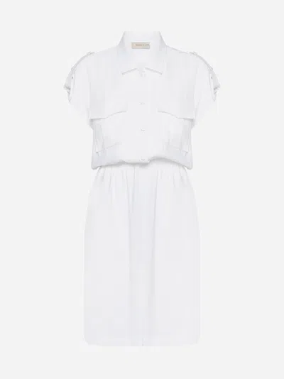 Shop Blanca Vita Afelandra Viscose Shirt Dress In White