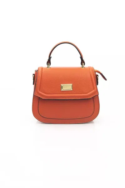 Shop Baldinini Trend Elegant Red Leather Shoulder Bag With Golden Accents
