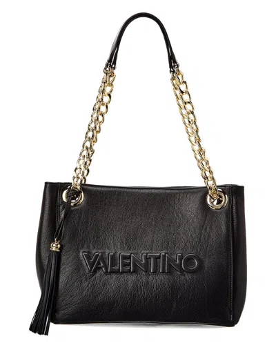 Shop Valentino By Mario Valentino Luisa Embossed Leather Shoulder Bag In Black