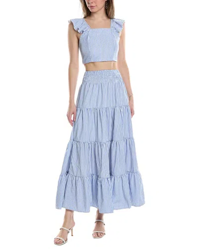 Shop 70/21 2pc Crop Top & Midi Skirt Set In Blue
