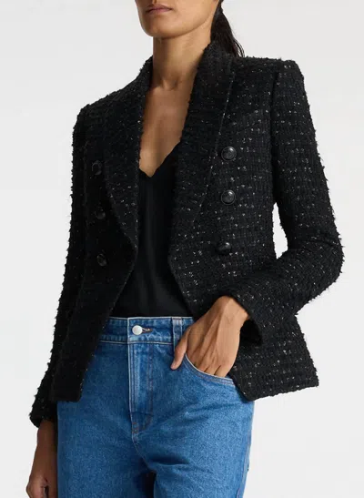 Shop A.l.c Chelsea Lurex Tweed Jacket In Black