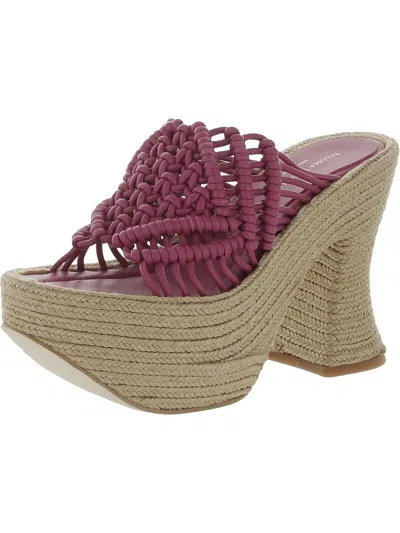 Shop Paloma Barceló Salma Womens Leather Slip-on Platform Sandals In Pink