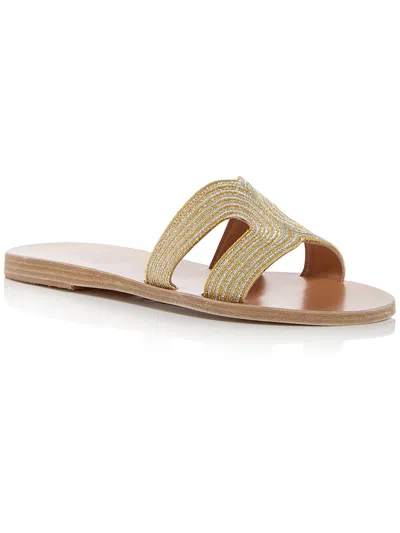 Shop Ancient Greek Sandals Kentima Womens Leather Flip-flop Slide Sandals In Multi