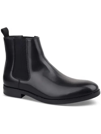 Shop Alfani Luka 2 Mens Faux Leather Round Toe Chelsea Boots In Black