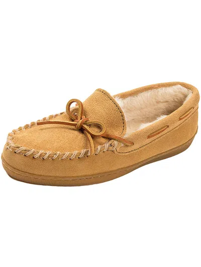 Shop Minnetonka Pile Lined Hardsole Mens Suede Casual Moccasin Slippers In Multi