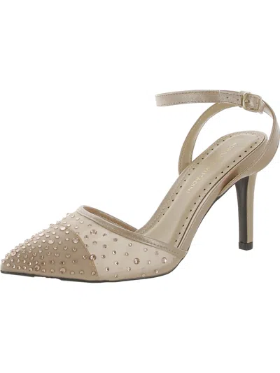 Shop Adrienne Vittadini Womens Metallic Pointed Toe Pumps In White