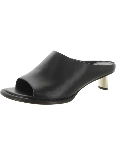 Shop Vince Ezzy Womens Leather Mule Heels In Black