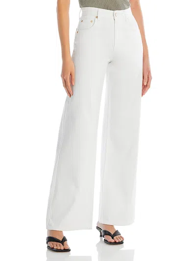Shop Essentiel Antwerp Womens High Rise Solid Wide Leg Jeans In White