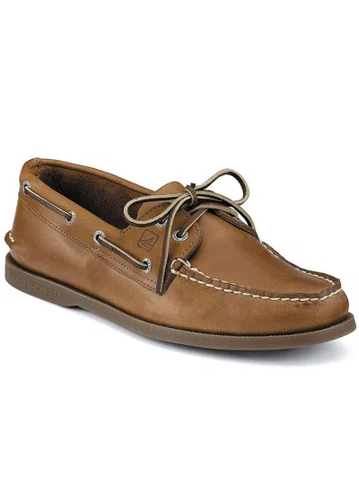Shop Sperry Authentic Original Mens Leather Lace Up Boat Shoes In Multi