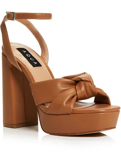 Shop Aqua Lory Womens Platform Ankle Strap Block Heels In Brown