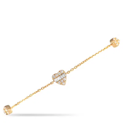 Shop Non Branded Lb Exclusive 14k Yellow Gold 0.25ct Diamond Heart Bracelet Br09831-y
