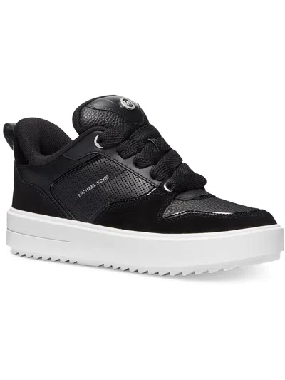 Shop Michael Michael Kors Rumi Womens Leather Lace-up Casual And Fashion Sneakers In Black